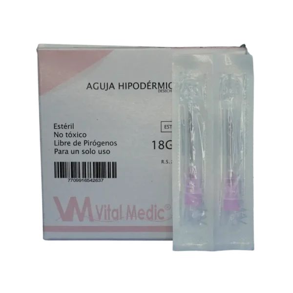 Aguja hipodérmica 18G